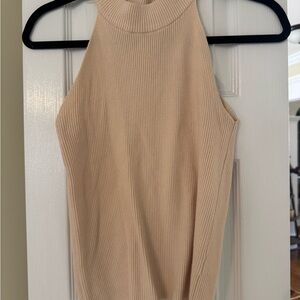 BE COOL Ribbed Knit Top in Cream